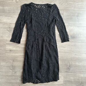 Black lace dress with lining - size 0